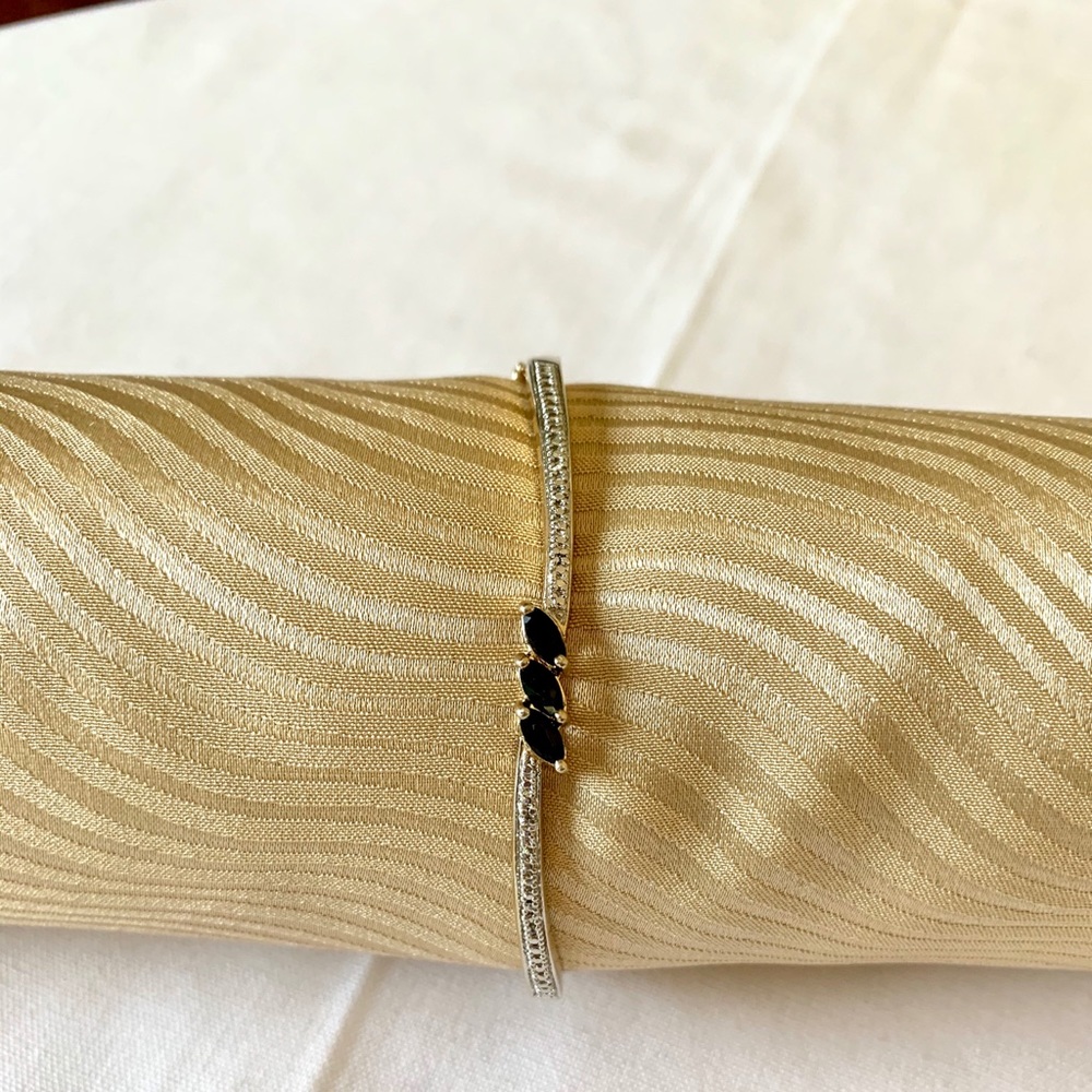 Sapphire Bracelet - 10K over 925 Silver